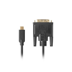 USB C -DVI-D Kaabel Lanberg CA-CMDV-10CU-0030-BK 3 m Must цена и информация | Кабели и провода | kaup24.ee