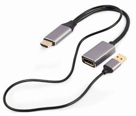 Gembird A-HDMIM-DPF-02 videokaabli adapter 0,1 m HDMI Type A (Standardne) DisplayPort must hind ja info | USB jagajad, adapterid | kaup24.ee