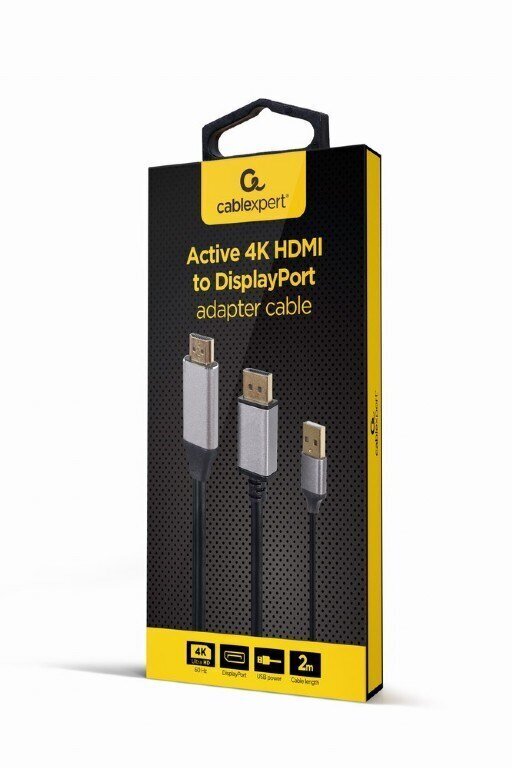 Gembird A-HDMIM-DPM-01 videokaabli adapter 2 m HDMI Type A (Standardne) DisplayPort must hind ja info | USB jagajad, adapterid | kaup24.ee