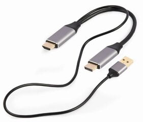 Адаптер видеокабеля Gembird A-HDMIM-DPM-01 2 м HDMI Type A (Standard) DisplayPort Черный цена и информация | Адаптер Aten Video Splitter 2 port 450MHz | kaup24.ee