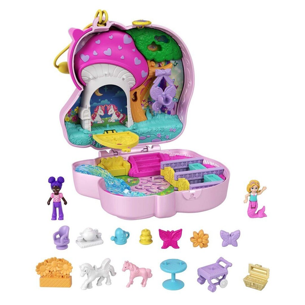 Nukkude komplekt koos tarvikutega Polly Pocket Unicorn Forest Compact hind ja info | Tüdrukute mänguasjad | kaup24.ee
