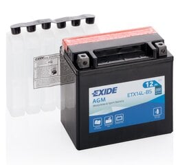 Аккумулятор Exide 12V 12Ah YTX14L-BS AGM 150x87x145-+ цена и информация | Мото аккумуляторы | kaup24.ee