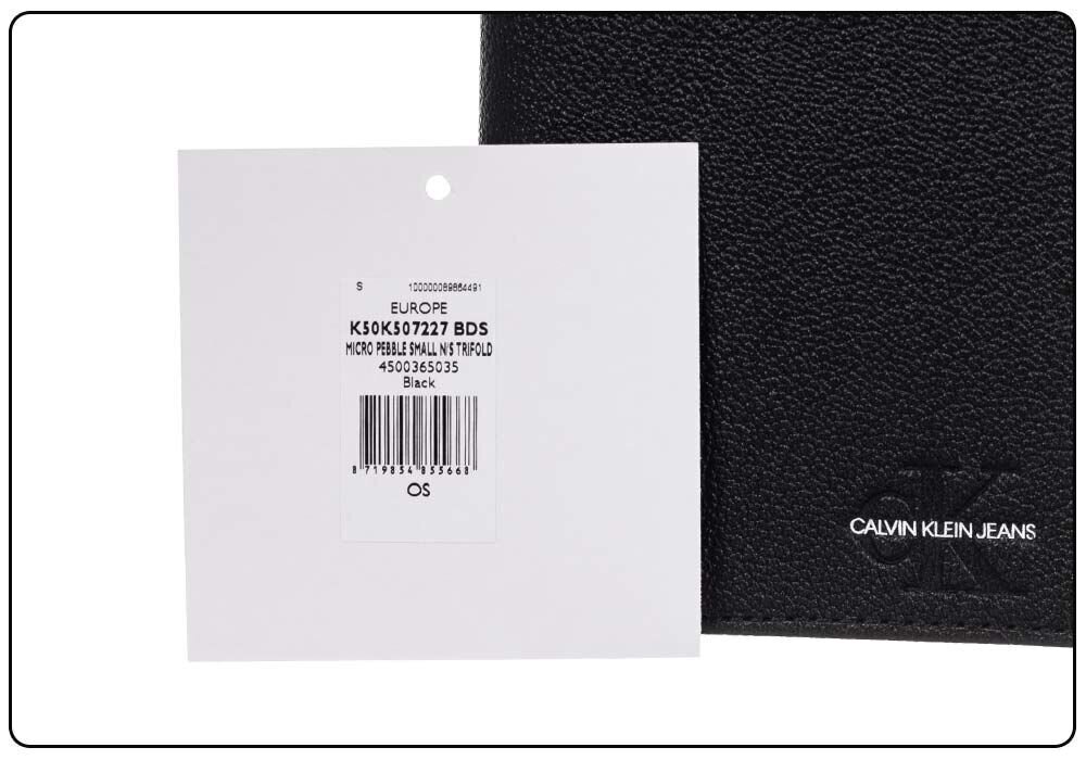 Meeste rahakott Calvin Klein MICRO PEBBLE SMALL N/S TRIFOLD BLACK K50K507227 BDS 36942 hind ja info | Meeste rahakotid | kaup24.ee