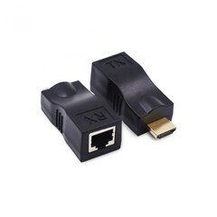 HDMI 2.0 Extender RJ45 / cat5e/6 / 30m / 4K цена и информация | Адаптеры и USB-hub | kaup24.ee