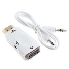 Конвертер видеосигнала с HDMI на VGA / белый цена и информация | Адаптеры и USB-hub | kaup24.ee