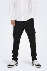 Meeste riidest püksid Only & Sons 22025431BLACK-30/32 цена и информация | Мужские брюки | kaup24.ee
