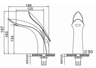 Silla Красивый латунный смеситель для умывальника S-1073B цена и информация | Смесители | kaup24.ee