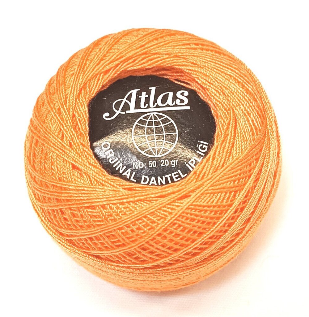 Heegelniit Atlas, värvus oranž 0078A цена и информация | Kudumistarvikud | kaup24.ee