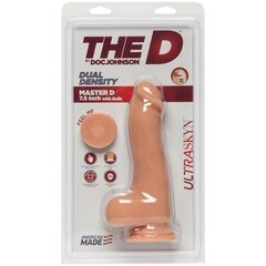 Topelt tihedusega dildo Master D su sėklidėmis 7.5 Ultraskyn Vanilla hind ja info | Dildod | kaup24.ee