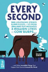 Every Second: 100 Lightning Strikes, 8,000 Scoops of Ice Cream, 200,000 Text Messages, 3 Million Litres of Cow Burps ... and Other Incredible Things That Happen Each Second Around the World цена и информация | Книги для подростков и молодежи | kaup24.ee