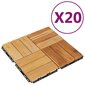 vidaXL terrassiplaadid 20 tk, 30 x 30 cm, tiikpuu hind ja info | Terrassipõrandad | kaup24.ee