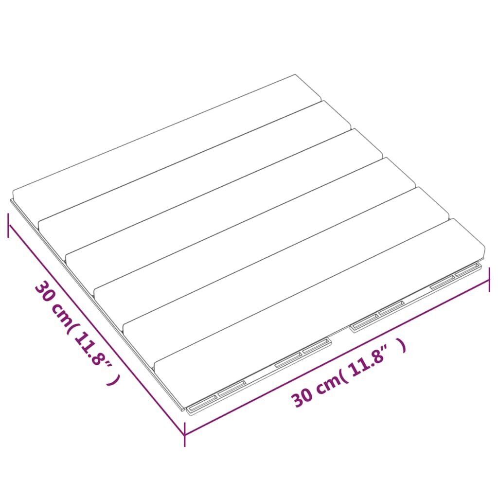 vidaXL terrassiplaadid 30 tk, 30 x 30 cm, tiikpuu, vertikaalne muster hind ja info | Terrassipõrandad | kaup24.ee