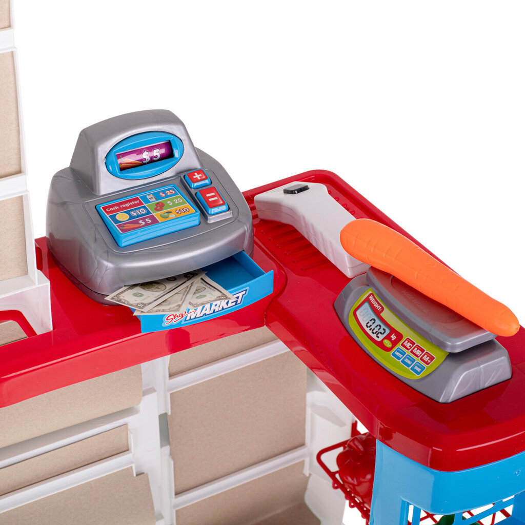 Supermarketi poe kassaaparaat + käru mudel 2 hind ja info | Tüdrukute mänguasjad | kaup24.ee