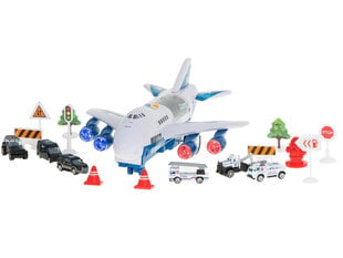 Transporter lennuk + 6 autot, politsei цена и информация | Игрушки для мальчиков | kaup24.ee