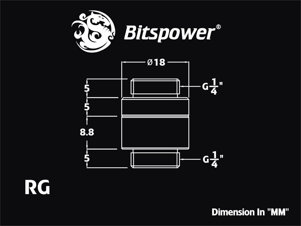 BitsPower connector 2x 1/4 "adapter - rotatable, Black matt (BP-MBRG) hind ja info | Vesijahutused - lisaseadmed | kaup24.ee