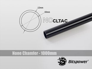 BitsPower Crystal Link Tube 12 / 10mm, 1000mm, Black (BP-NCCLT12ACBK-L1000) цена и информация | Водяное охлаждение - аксессуары | kaup24.ee