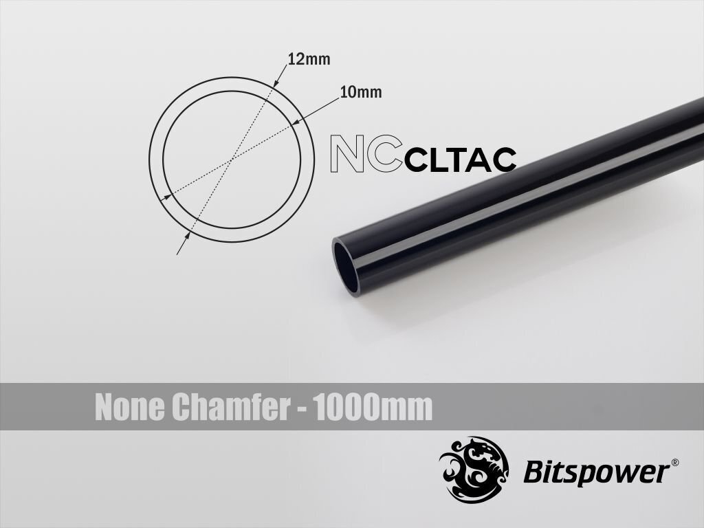 BitsPower Crystal Link Tube 12 / 10mm, 1000mm, Black (BP-NCCLT12ACBK-L1000) hind ja info | Vesijahutused - lisaseadmed | kaup24.ee