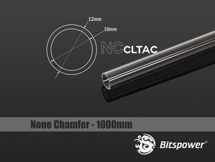 BitsPower Crystal Link Tube 12 / 10mm, 1000mm, transparent (BP-NCCLT12AC-L1000) цена и информация | Водяное охлаждение - аксессуары | kaup24.ee