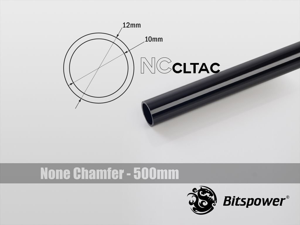 BitsPower Crystal Link Tube 12 / 10mm, 500mm, Black (BP-NCCLT12ACBK-L500) hind ja info | Vesijahutused - lisaseadmed | kaup24.ee