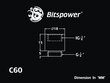 BitsPower Fitting G1/4" Inch, 15mm Carbon, Black (BP-CBWP-C60) цена и информация | Vesijahutused - lisaseadmed | kaup24.ee