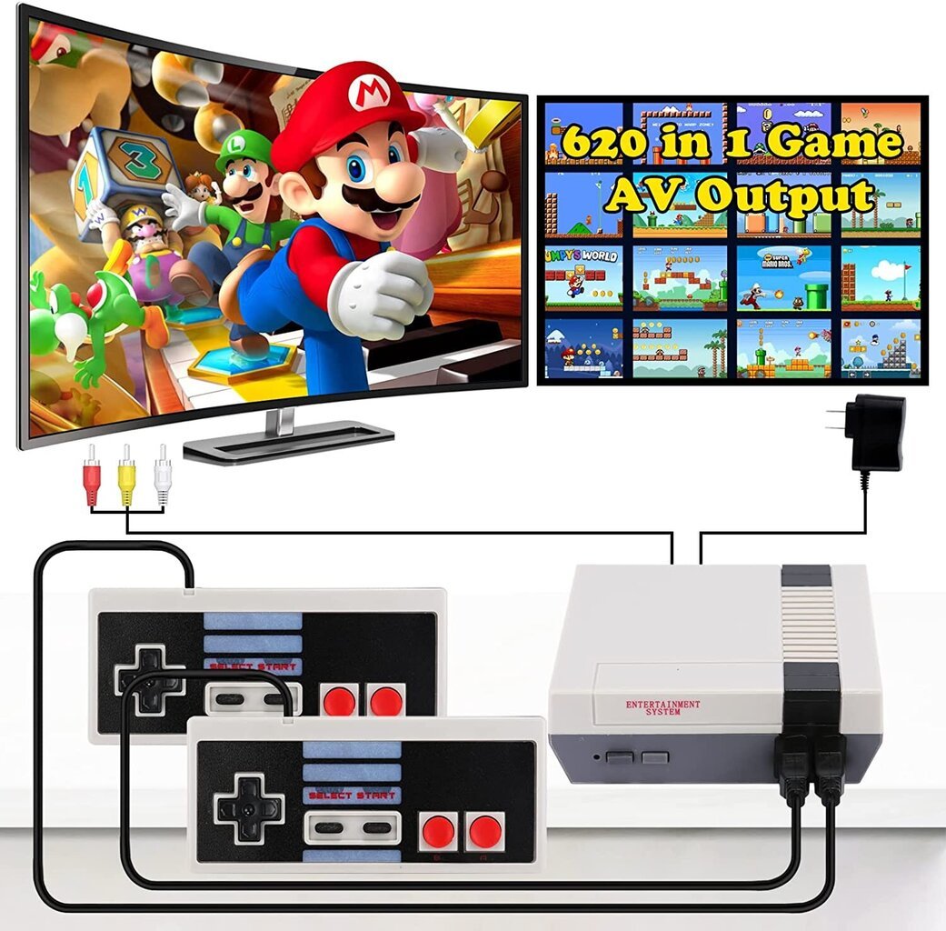 Retro teleka mängukonsooli Super Mario, Tanks, Bomber Man hind ja info | Mängukonsoolid | kaup24.ee