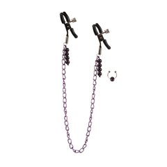 Зажимы для сосков с цепочкой CalExotics Purple Chain Nipple Clamps цена и информация | БДСМ и фетиш | kaup24.ee