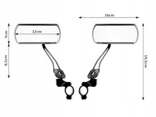 Комплект велосипедных зеркал L9C, черный цвет цена и информация | Другие аксессуары для велосипеда | kaup24.ee