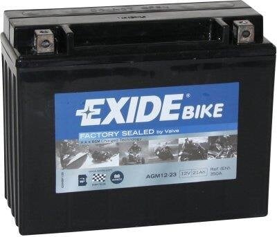 Aku 12V 21Ah AGM12-23 205x86x162-+ Exide цена и информация | Mootorrataste akud | kaup24.ee