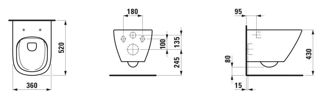 Seinale kinnitatav wc-pott Laufen LUA Rimless koos Slim aeglaselt liikuva kaanega цена и информация | WС-potid | kaup24.ee