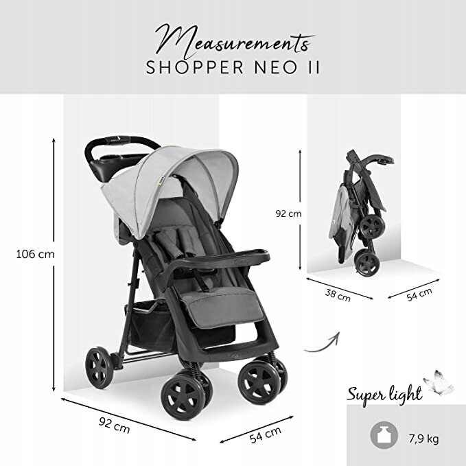 Sportlik jalutuskäru Hauck Neo II Shopper, Grey hind ja info | Vankrid, jalutuskärud | kaup24.ee