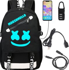 Valgustatud koolikott Smile USB IR Jack kaabliga, must цена и информация | Школьные рюкзаки, спортивные сумки | kaup24.ee