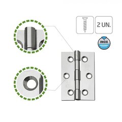 Петля 2002 г., 60*50*1,5мм, нерж., 2 шт. цена и информация | Другие принадлежности для мебели | kaup24.ee