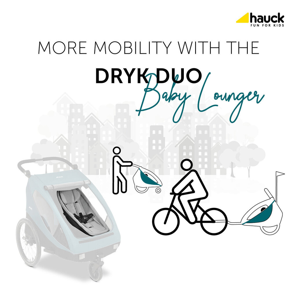 Jalgratta järelkäru iste Hauck Baby Lounger, hall hind ja info | Jalgrattakärud | kaup24.ee