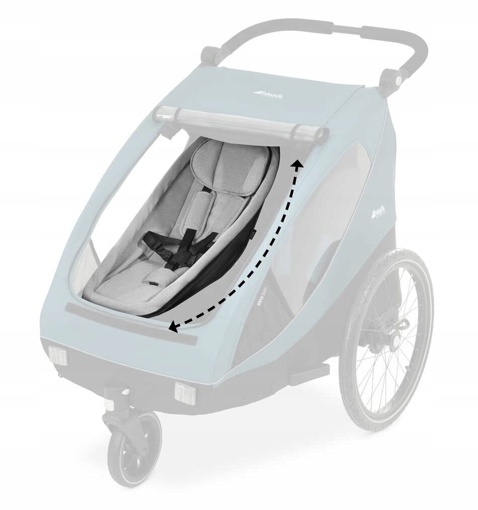 Jalgratta järelkäru iste Hauck Baby Lounger, hall цена и информация | Jalgrattakärud | kaup24.ee