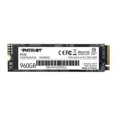 Patriot P310, 960GB hind ja info | Sisemised kõvakettad (HDD, SSD, Hybrid) | kaup24.ee
