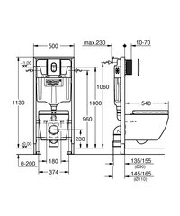 Varjatud raami ja rippuva WC komplekt Grohe Arena Cosmopolitan Solido 5in1, 39536000 hind ja info | WС-potid | kaup24.ee