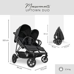 Спортивная коляска для близнецов Hauck Uptown Duo 2023, black цена и информация | Коляски | kaup24.ee