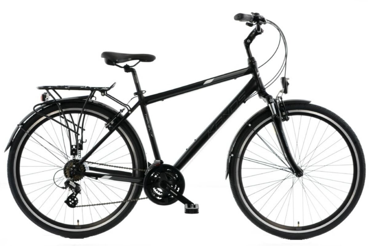 Meeste jalgratas Kands Travel-X Alu,167-181 cm pikk, alumiinium, amortisaatoriga, 24 Shimano käiguvahetajat, 28" alumiiniumveljed, Must hind ja info | Jalgrattad | kaup24.ee