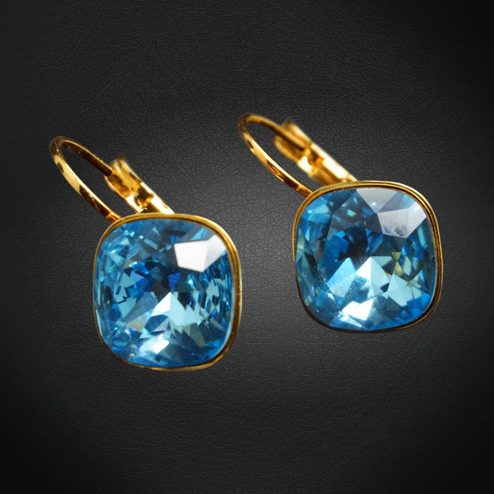 Swarovski kristallidega kaunistatud kõrvarõngad Glare IV (Aquamarine Blue) hind ja info | Kõrvarõngad | kaup24.ee