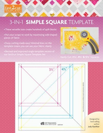 fast2cut 3-in-1 Simple Square Template: Easily Cut 3 1/2 , 4 1/2 & 5 1/2 Squares цена и информация | Tervislik eluviis ja toitumine | kaup24.ee