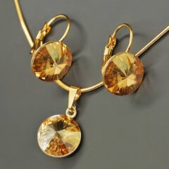 Swarovski kristallidega kaunistatud ehete komplekt DiamondSky Clarice II Golden Shadow hind ja info | Ehete komplektid | kaup24.ee