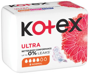 KOTEX Ultra hügieeniside Normal 8tk цена и информация | Тампоны, гигиенические прокладки для критических дней, ежедневные прокладки | kaup24.ee