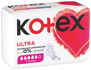 KOTEX Ultra hügieeniside Super 7tk hind ja info | Tampoonid, hügieenisidemed, menstruaalanumad | kaup24.ee