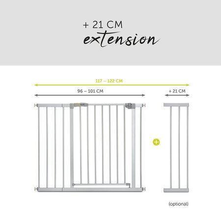 Turvavärav 21 cm laiendusega Hauck Stop N Safe 2, Valge hind ja info | Laste ohutustarvikud | kaup24.ee