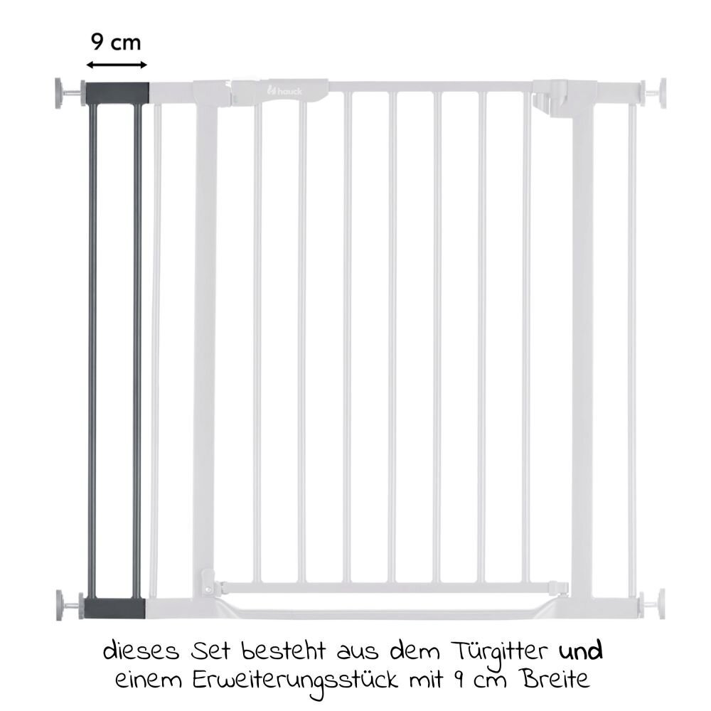 Turvavärav 9 cm laiendusega Hauck Clear Step Autoclose 2 Set, hall hind ja info | Laste ohutustarvikud | kaup24.ee