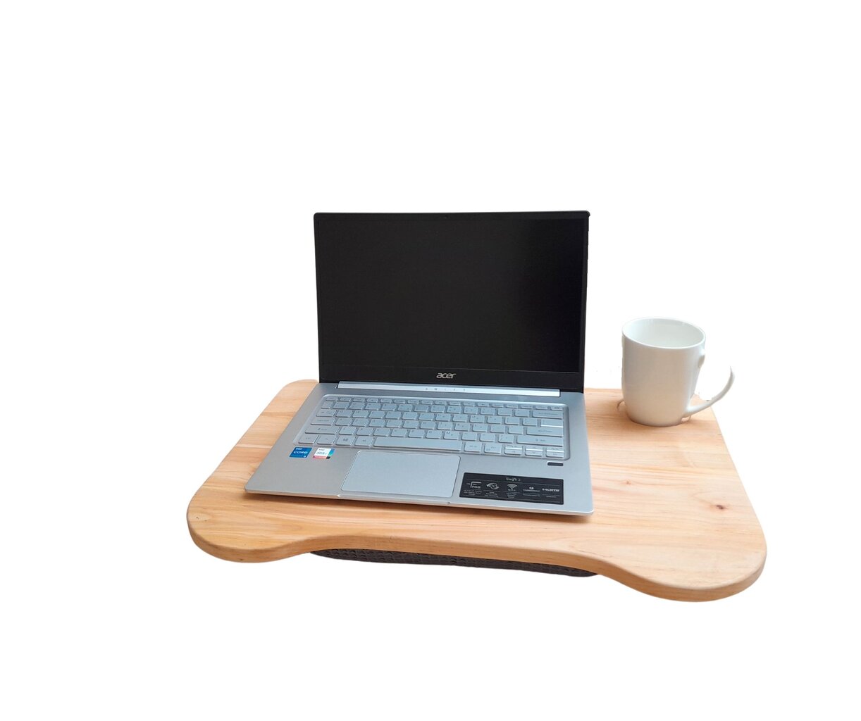 Sülearvuti alus helesinise padjaga, laius 33 cm, pikkus 52 cm. hind ja info | Arvutilauad, kirjutuslauad | kaup24.ee
