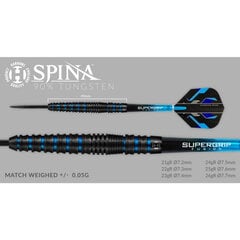 Mängunool Harrows Spina Black 90% Steeltip, 3 tk., must, sinine hind ja info | Noolemängud | kaup24.ee