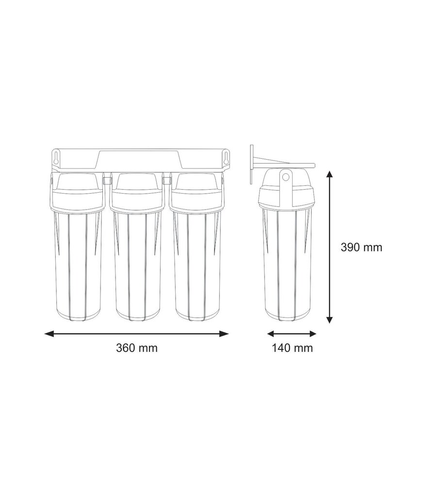 Kolmeastmeline joogivee filtreerimissüsteem Aquafilter FP3-K1 hind ja info | Veefiltrid | kaup24.ee