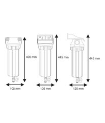 10" kolmeelemendiliste külmaveefiltrite komplektid Aquafilter seeria FHPR-3V_R hind ja info | Veefiltrid | kaup24.ee