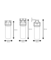 10" Комплекты трехэлементных фильтров для холодной воды Aquafilter серии FHPR-3B цена и информация | Фильтры для воды | kaup24.ee